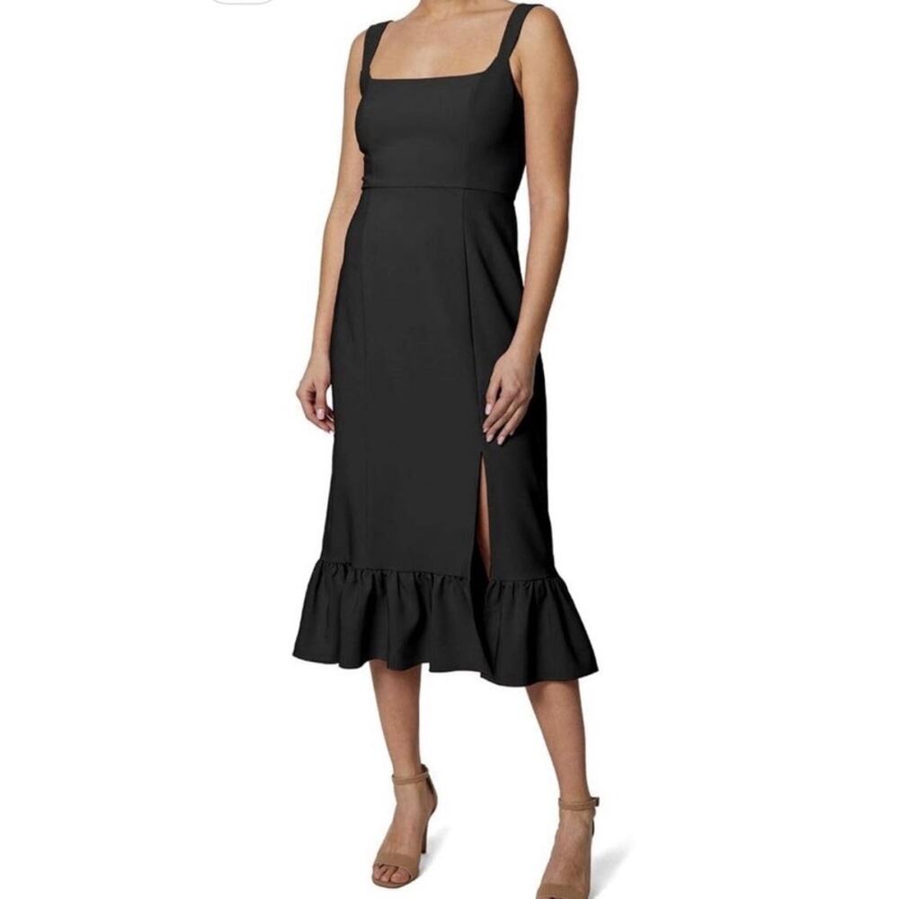 NWT LAUNDRY BY SHELLI SEGAL Square Neck Gown Dress with Flounce size 14